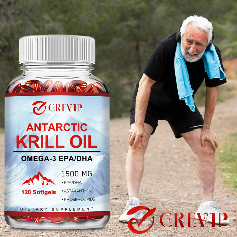 Krill Oil Supplement - 南極オキアミ油サプリメント - 心臓、脳、関節の健康のための高吸収性EPA、DHA、アスタキサンチン、リン脂質