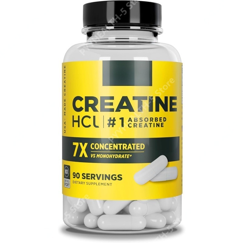 Creatine Hcl Capsule - クレアチンHClカプセル 筋肉、認知機能、細胞エネルギーのサポート | 膨満感やけいれんを抑えるクレアチン錠（90カプセル）