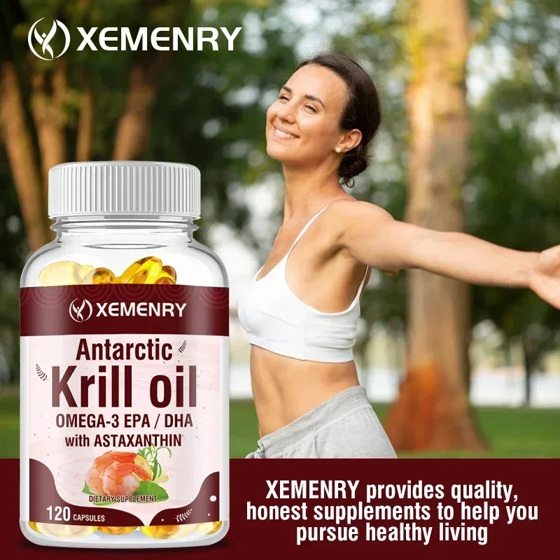 Krill Oil Supplement - オキアミ油サプリメント - 関節痛を軽減し、心臓、脳、関節の健康をサポートし、エネルギーの生成を促進し、免疫力を向上させます。