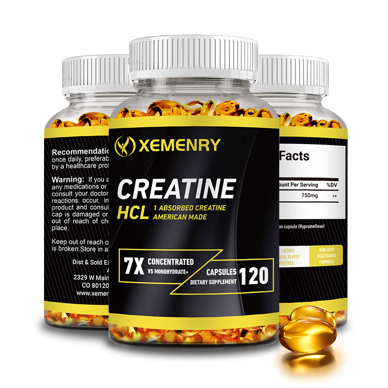 Creatine Hcl Capsule - クレアチン塩酸塩カプセル - 筋肉、認知機能、筋力、エネルギー生産を構築するためのワークアウト前のクレアチン