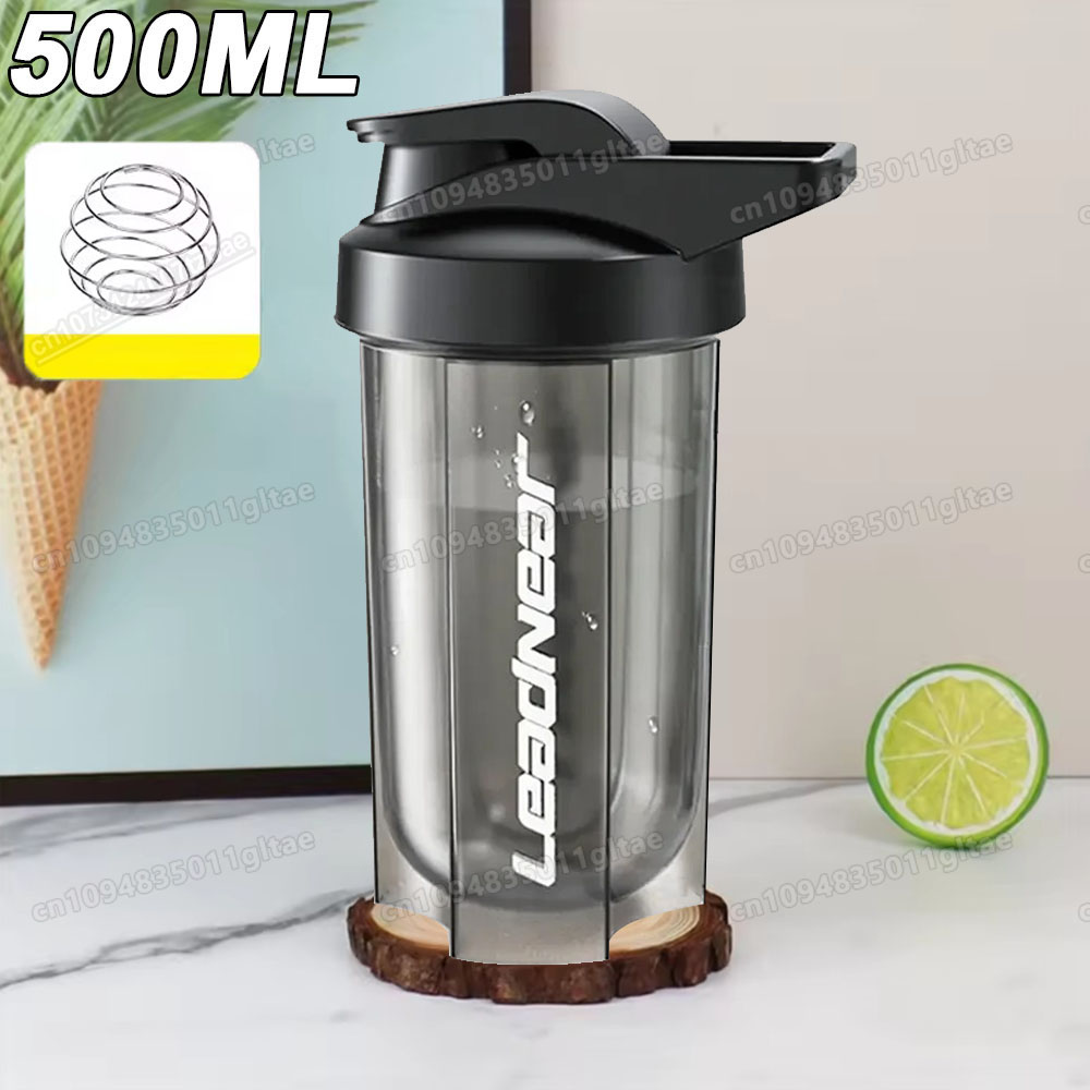 Nutrition And Fitness - 500 ミリリットルポータブルプロテインパウダーシェーカーボトル漏れ防止ウォーターボトルジム屋外フィットネストレーニングスポーツミキシングカップスケール付き