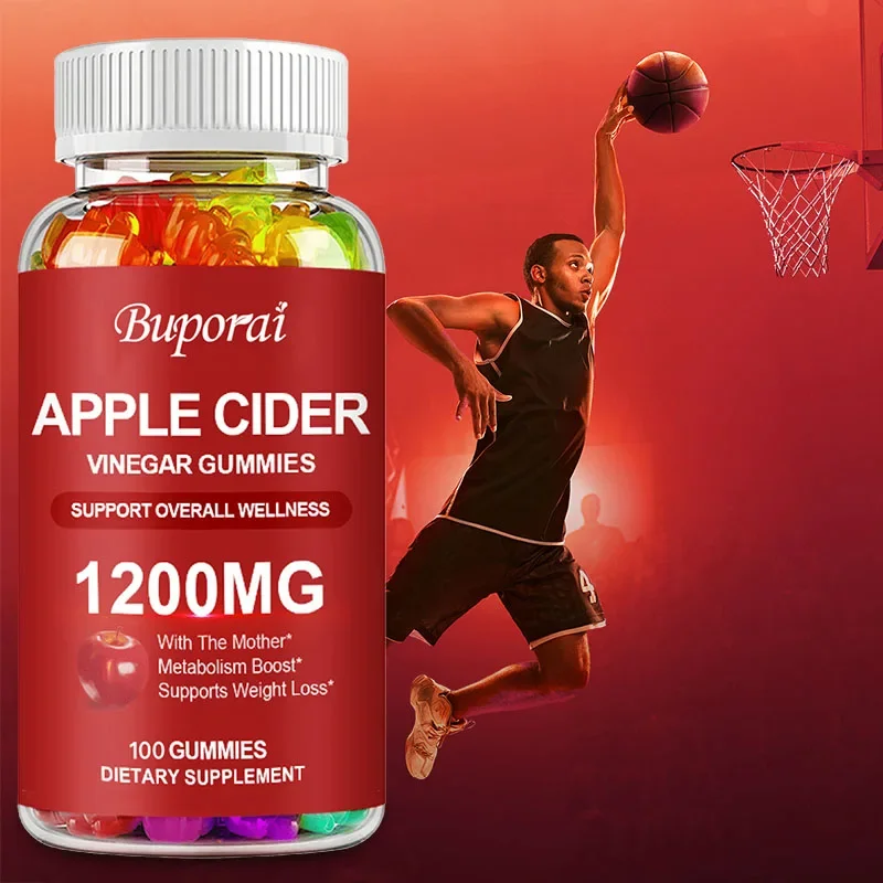 Apple Cider Vinegar Pill - アップルサイダービネガーグミ 1200MG - 解毒に役立ち、効果的な体重管理、不安の軽減、全体的な健康、免疫力の向上に
