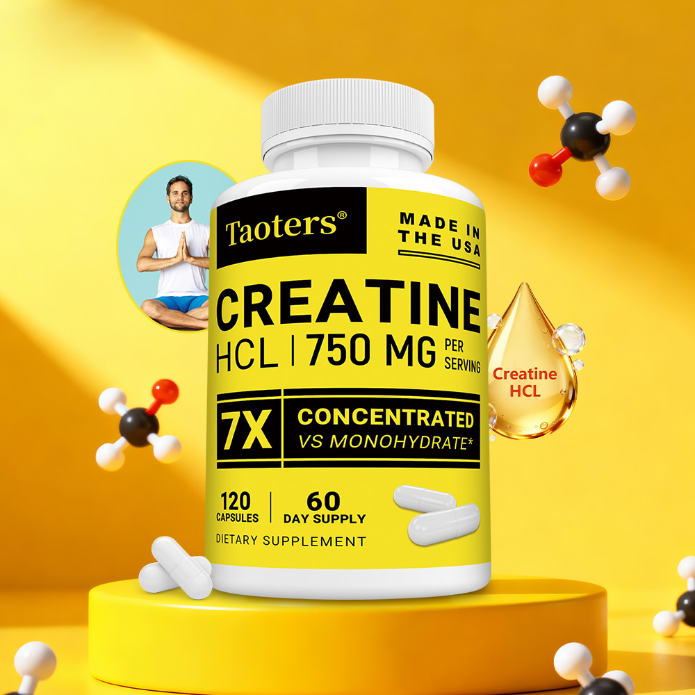 Creatine Hcl Capsule - クレアチンHCl - 筋肉、認知機能、細胞エネルギーのサポート、エネルギーと持久力の向上、運動能力の改善