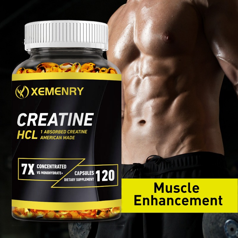 Creatine Hcl Capsule - クレアチンHCLサプリメント、筋肉量の維持、運動持久力の向上、そしてトレーニング後の筋肉疲労の軽減に効果があります。