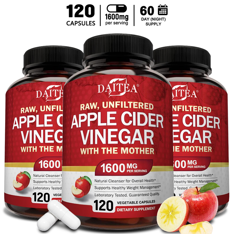 Apple Cider Vinegar Pill - アップルシダービネガーと母親の健康的な切断、体重減少、エネルギー、1600 mg