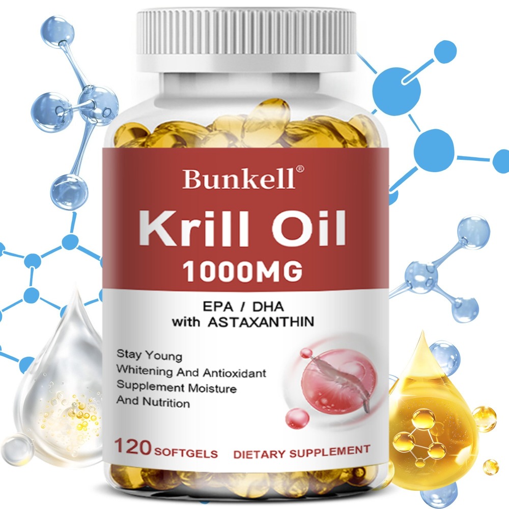 Krill Oil Supplement - 南極クリルオイルサプリメント - 高吸収性のEPA、DHA、アスタキサンチン、リン脂質で心臓、脳、関節の健康をサポート