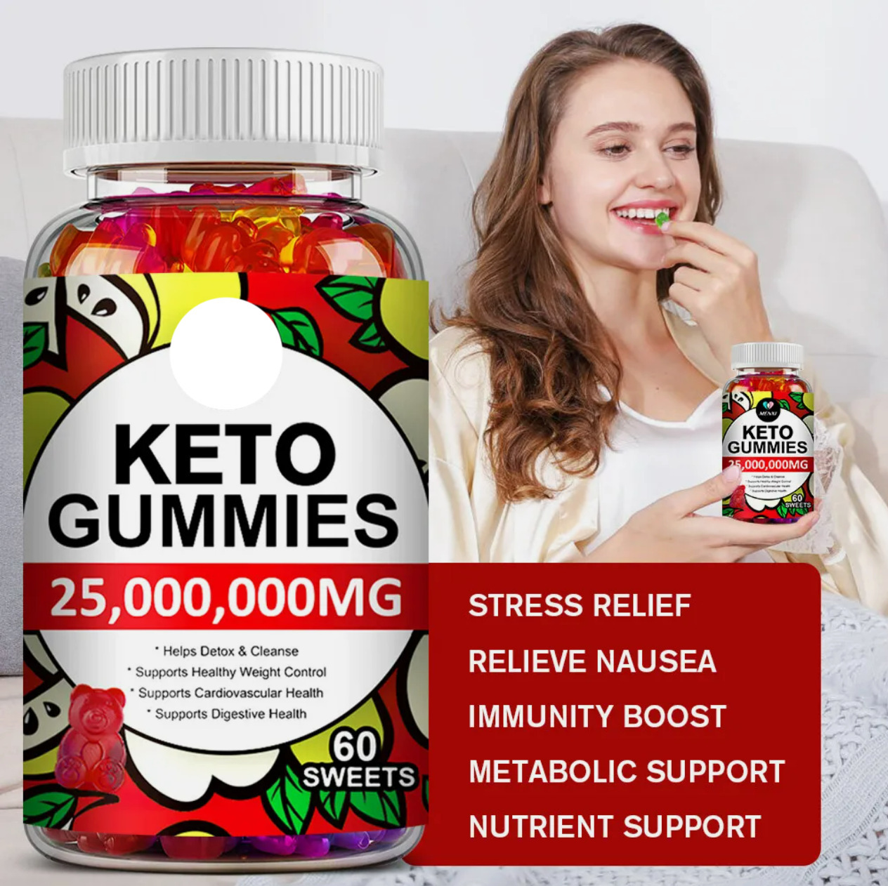 ケトジェニックアップルサイダービネガーグミは、脂肪代謝を促進 - Apple Cider Vinegar Pill のレビューと価格