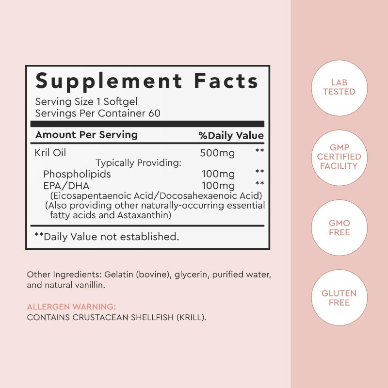 南極オキアミ油 500mg リン脂質サプリメント、EPA/D - Krill Oil Supplement のレビューと価格