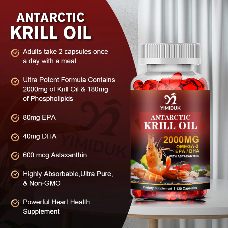 アンタルククリルオイル,2000mg, 120カプセル,オメ - Krill Oil Supplement のレビューと価格