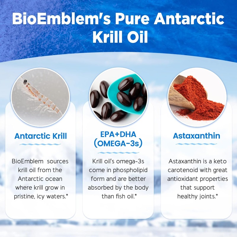 南極オキアミ油サプリメント 1000mg |   EPA+D - Krill Oil Supplement のレビューと価格