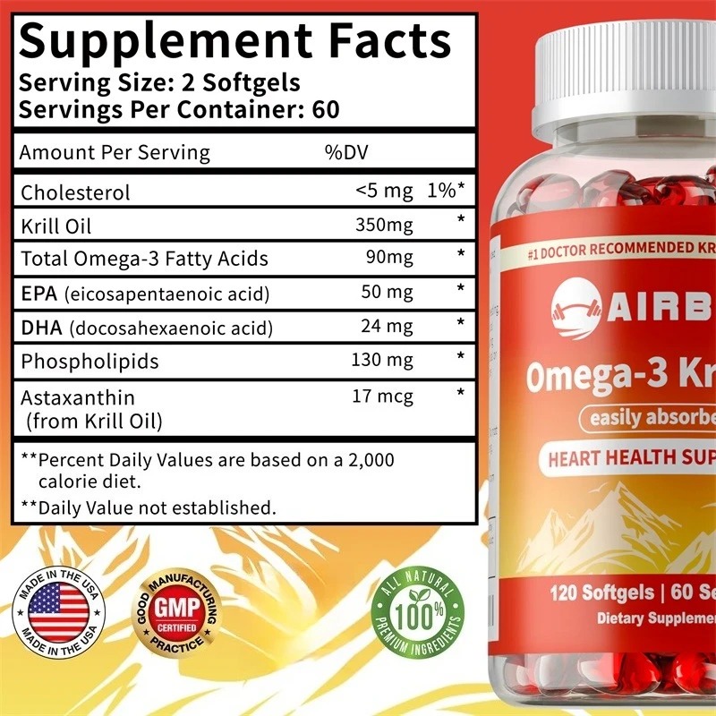 オメガ3 クリルオイル アスタキサンチン配合 プレミアム デ - Krill Oil Supplement のレビューと価格